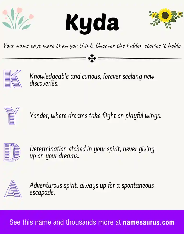 Acrostic poem about Kyda.