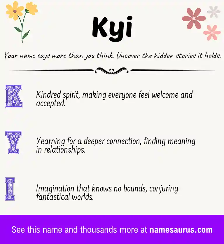Acrostic poem about Kyi.