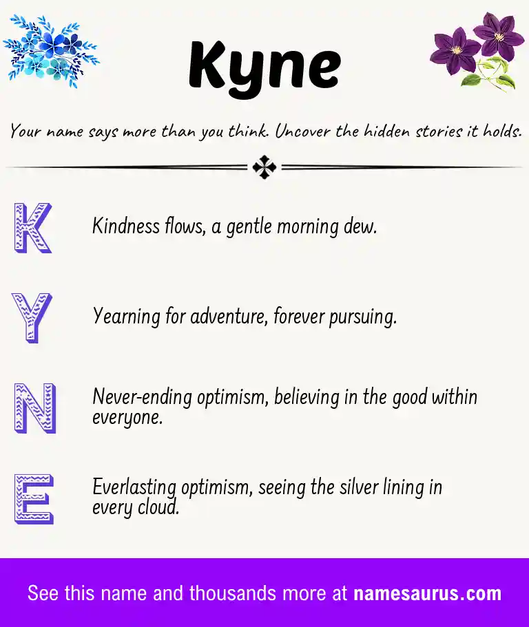 Acrostic poem about Kyne.