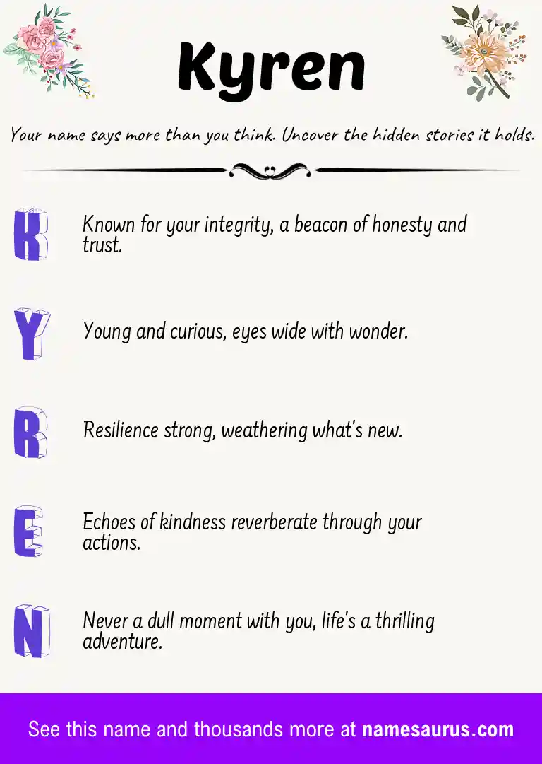 Acrostic poem about Kyren.