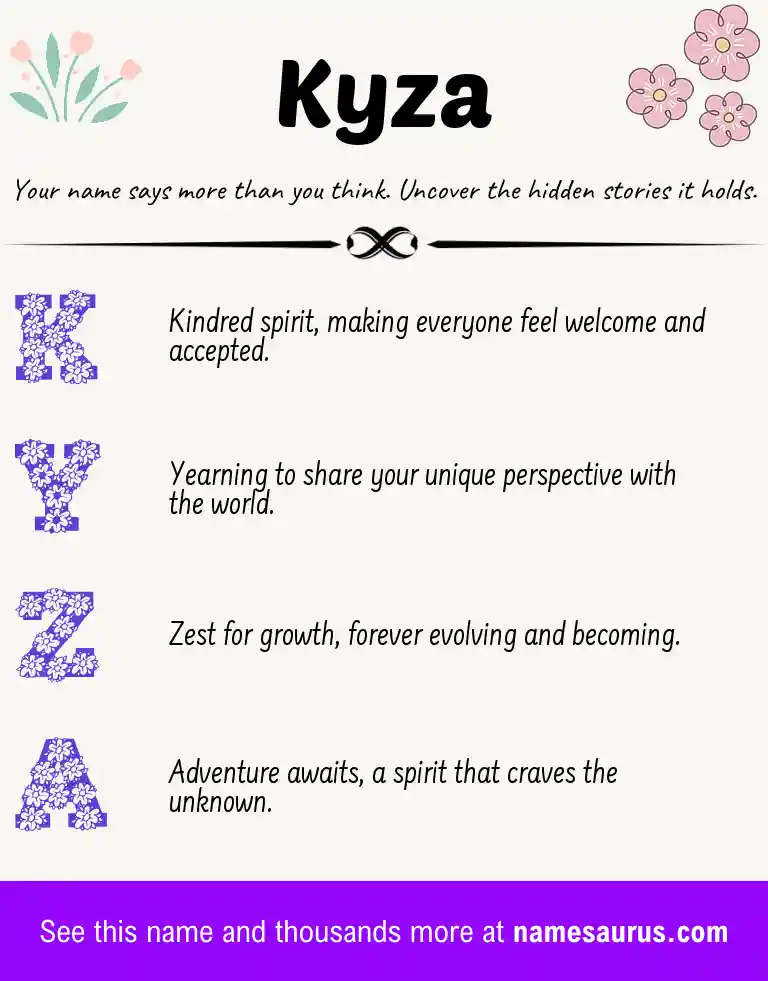 Acrostic poem about Kyza.