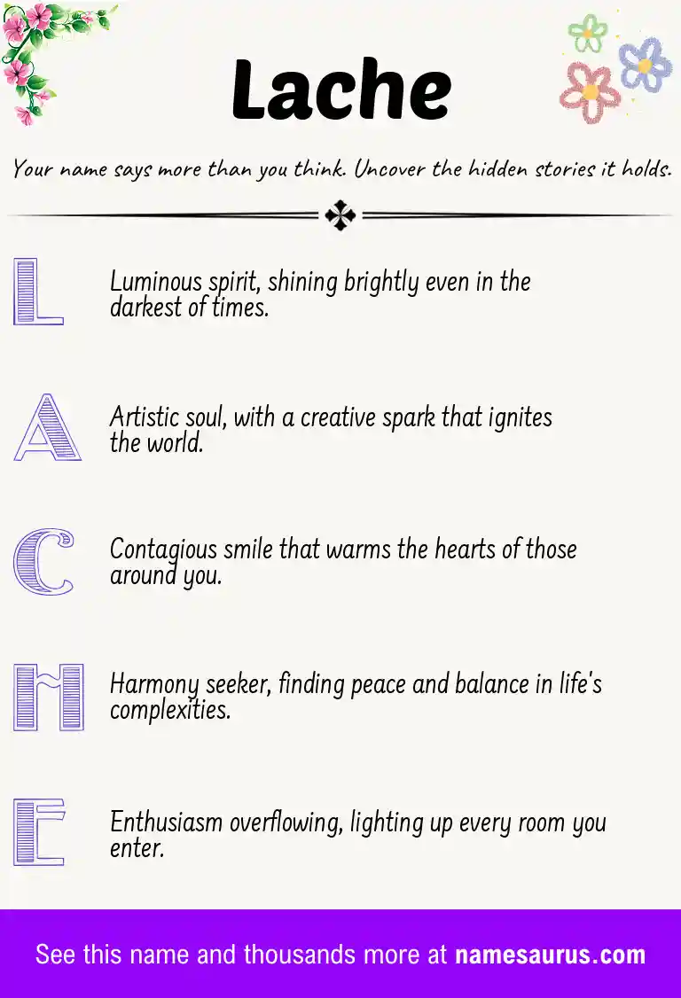 Acrostic poem about Lache.