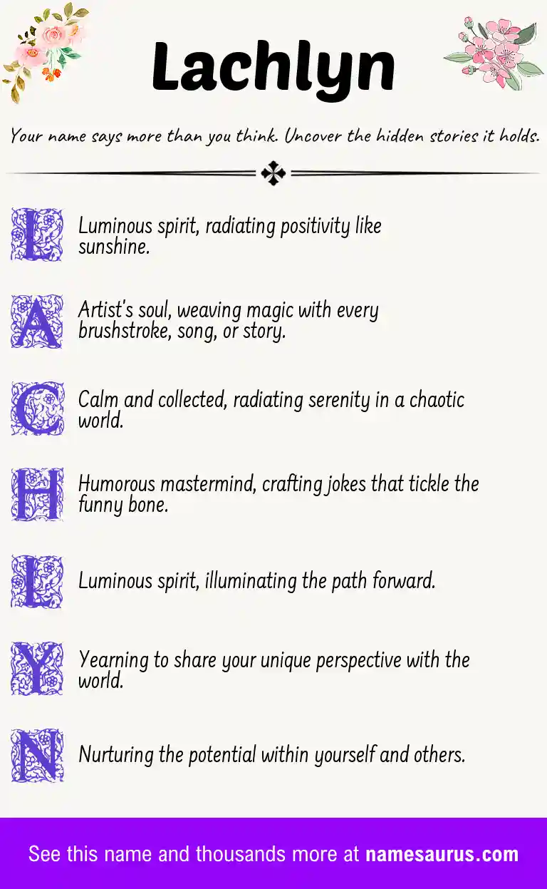 Acrostic poem about Lachlyn.