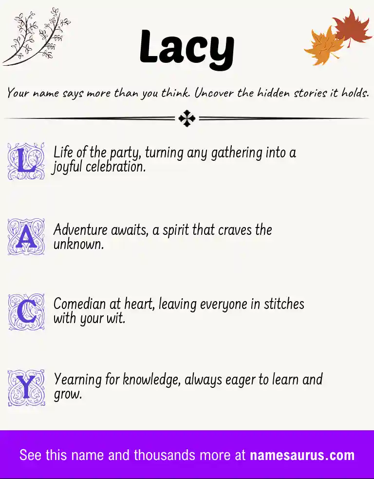 Acrostic poem about Lacy.