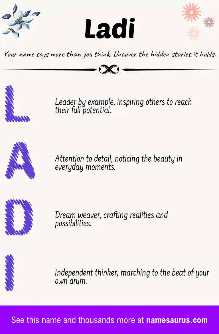 Acrostic poem about Ladi.