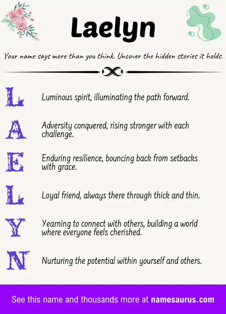 Acrostic poem about Laelyn.