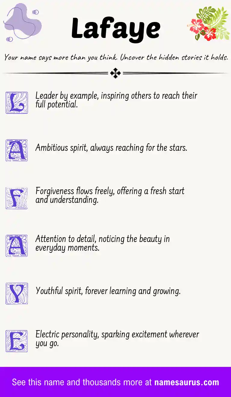 Acrostic poem about Lafaye.