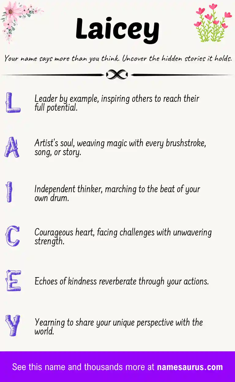 Acrostic poem about Laicey.
