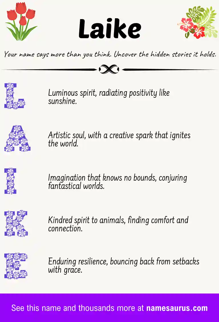 Acrostic poem about Laike.