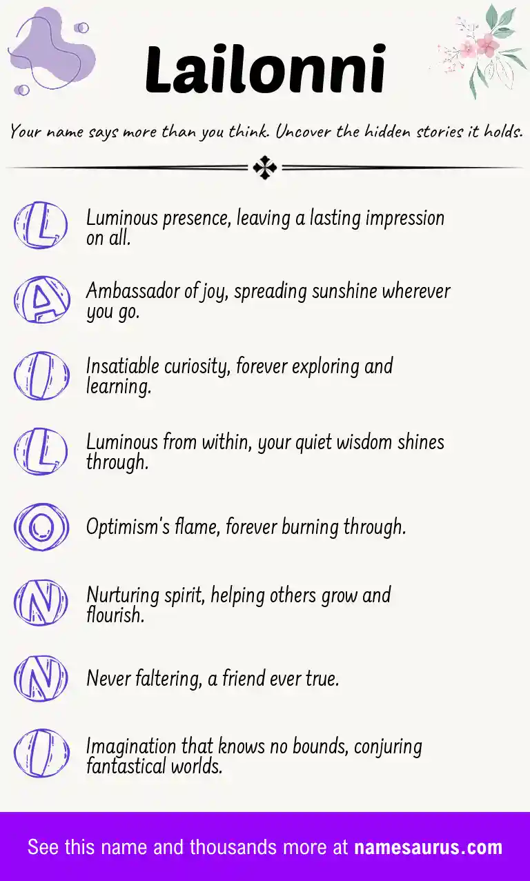 Acrostic poem about Lailonni.