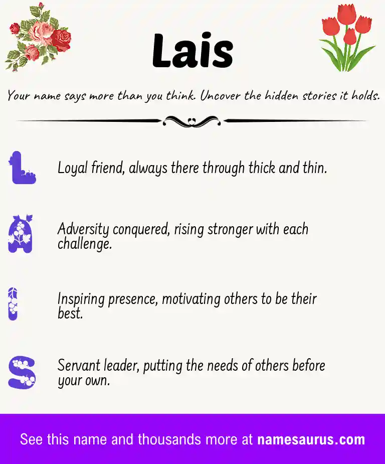 Acrostic poem about Lais.