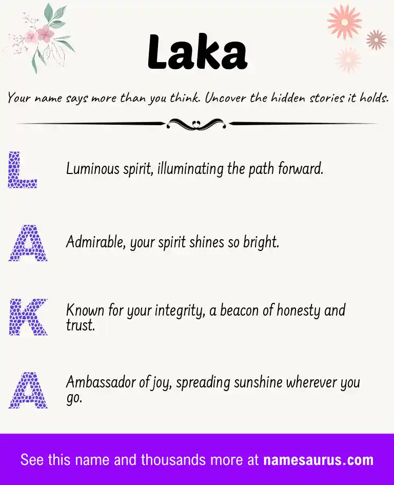 Acrostic poem about Laka.