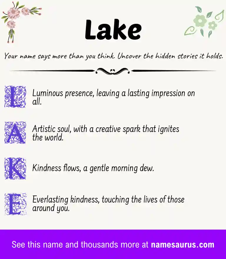 Acrostic poem about Lake.
