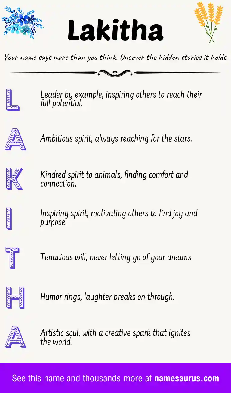 Acrostic poem about Lakitha.