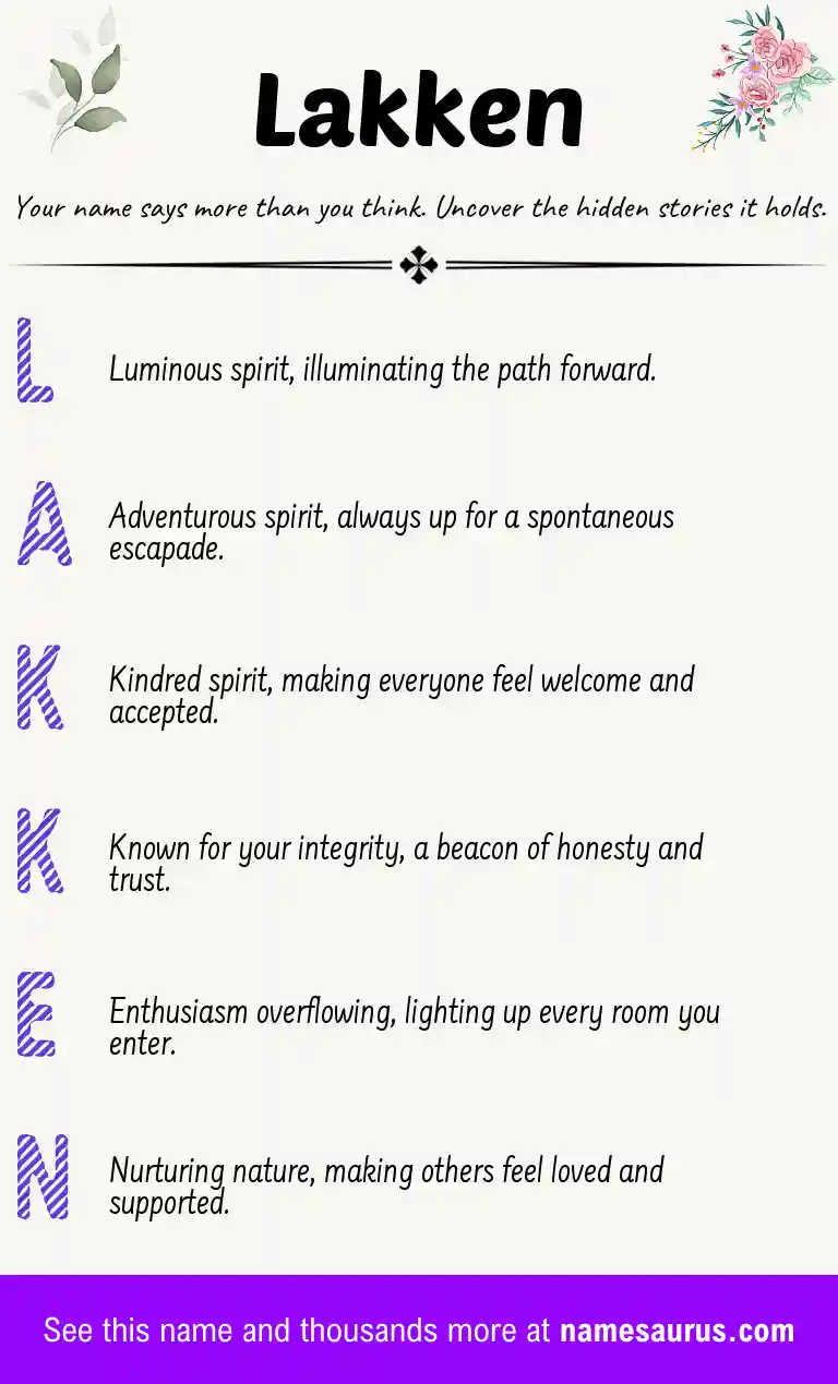 Acrostic poem about Lakken.