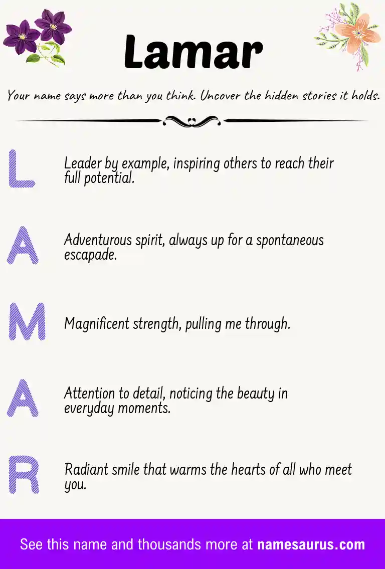 Acrostic poem about Lamar.