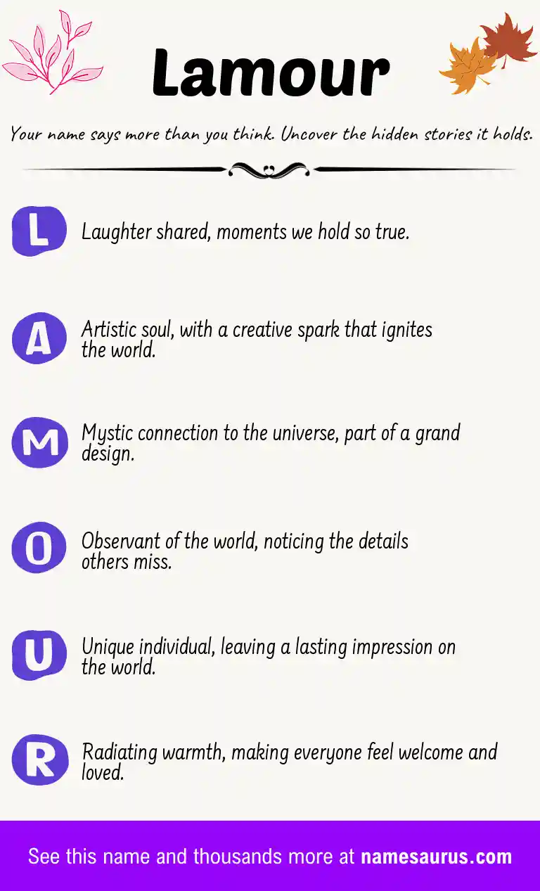 Acrostic poem about Lamour.