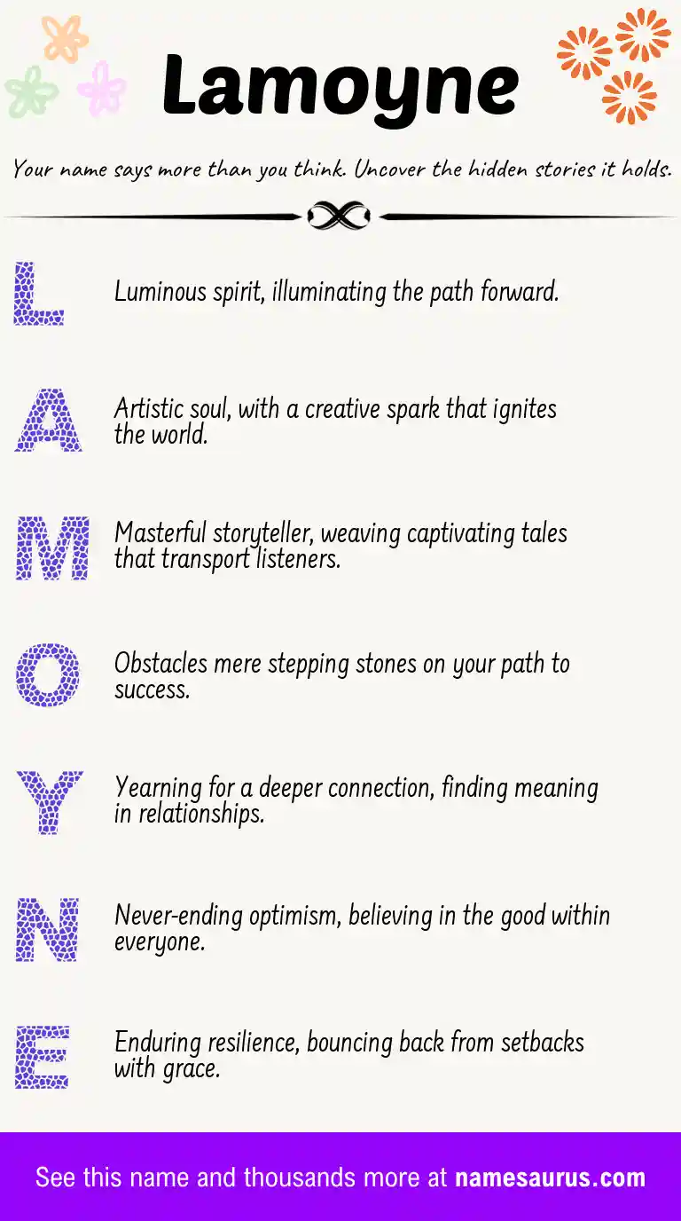 Acrostic poem about Lamoyne.