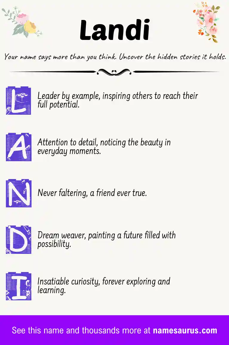 Acrostic poem about Landi.
