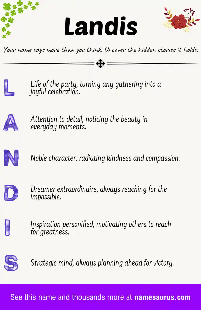Acrostic poem about Landis.