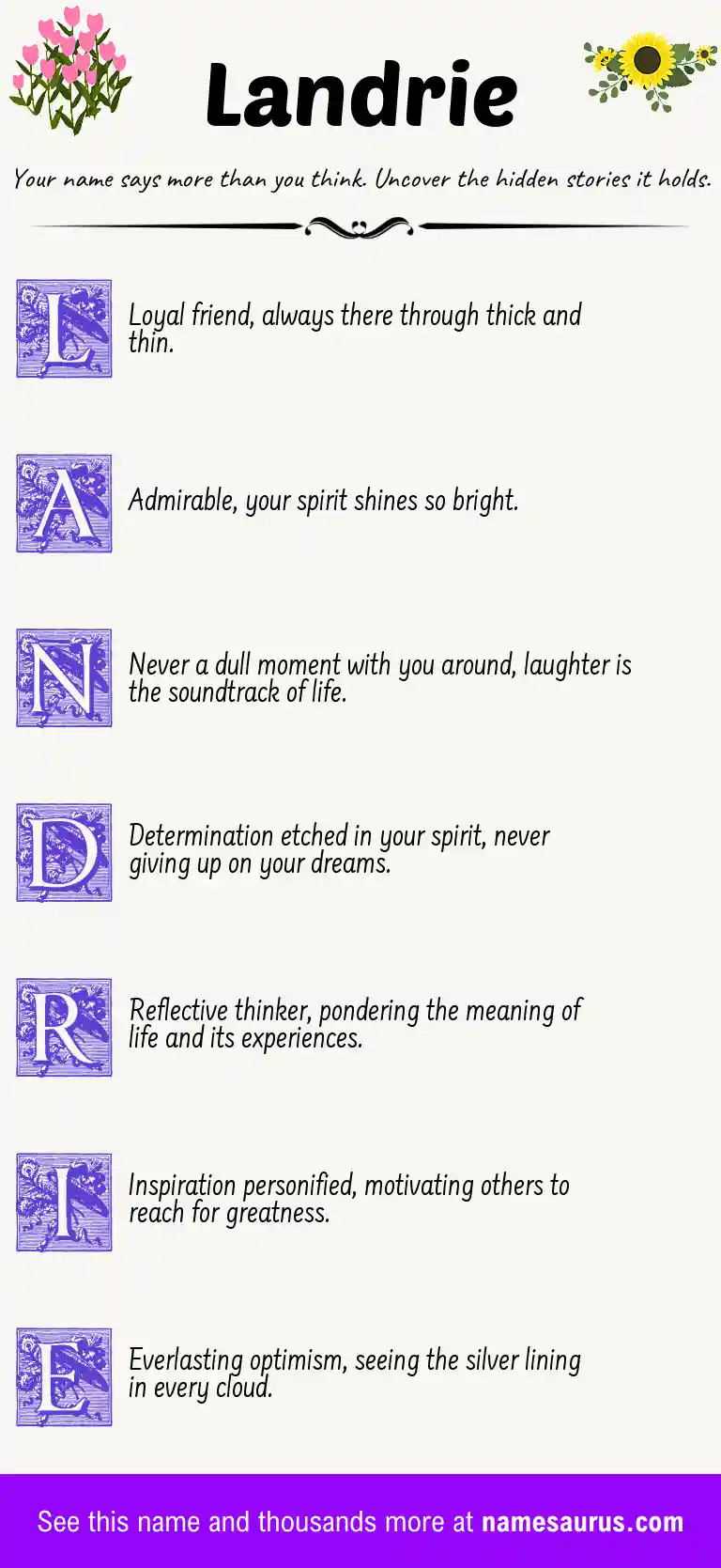 Acrostic poem about Landrie.