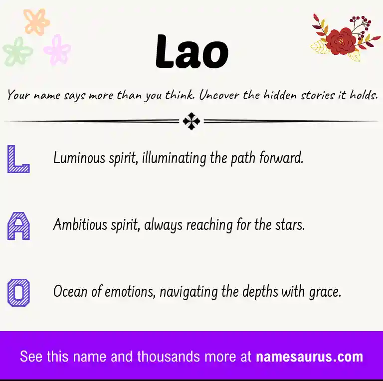 Acrostic poem about Lao.