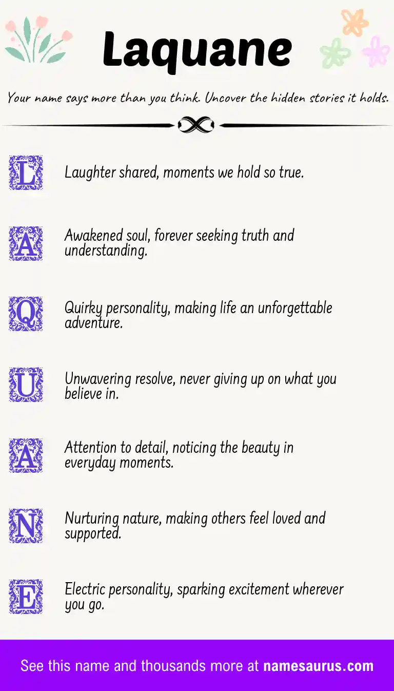 Acrostic poem about Laquane.