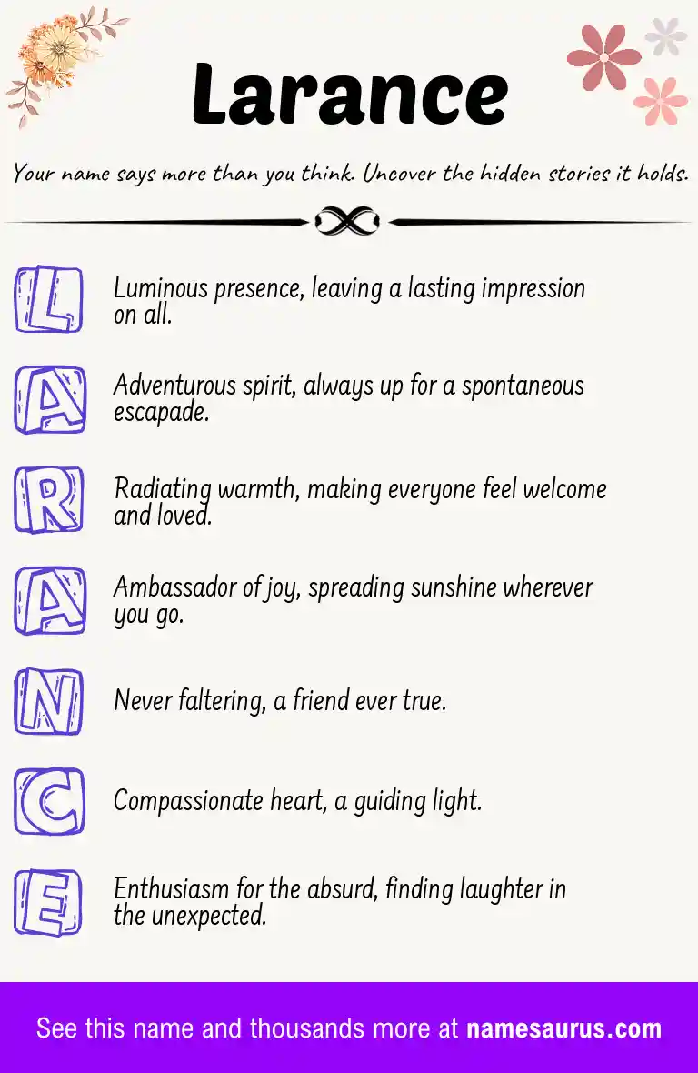 Acrostic poem about Larance.