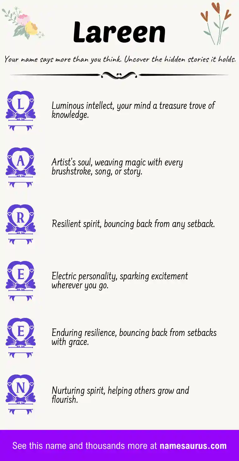 Acrostic poem about Lareen.