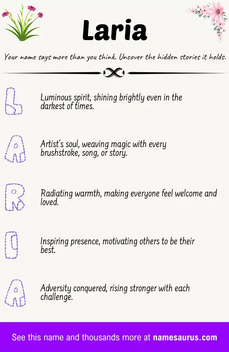 Acrostic poem about Laria.