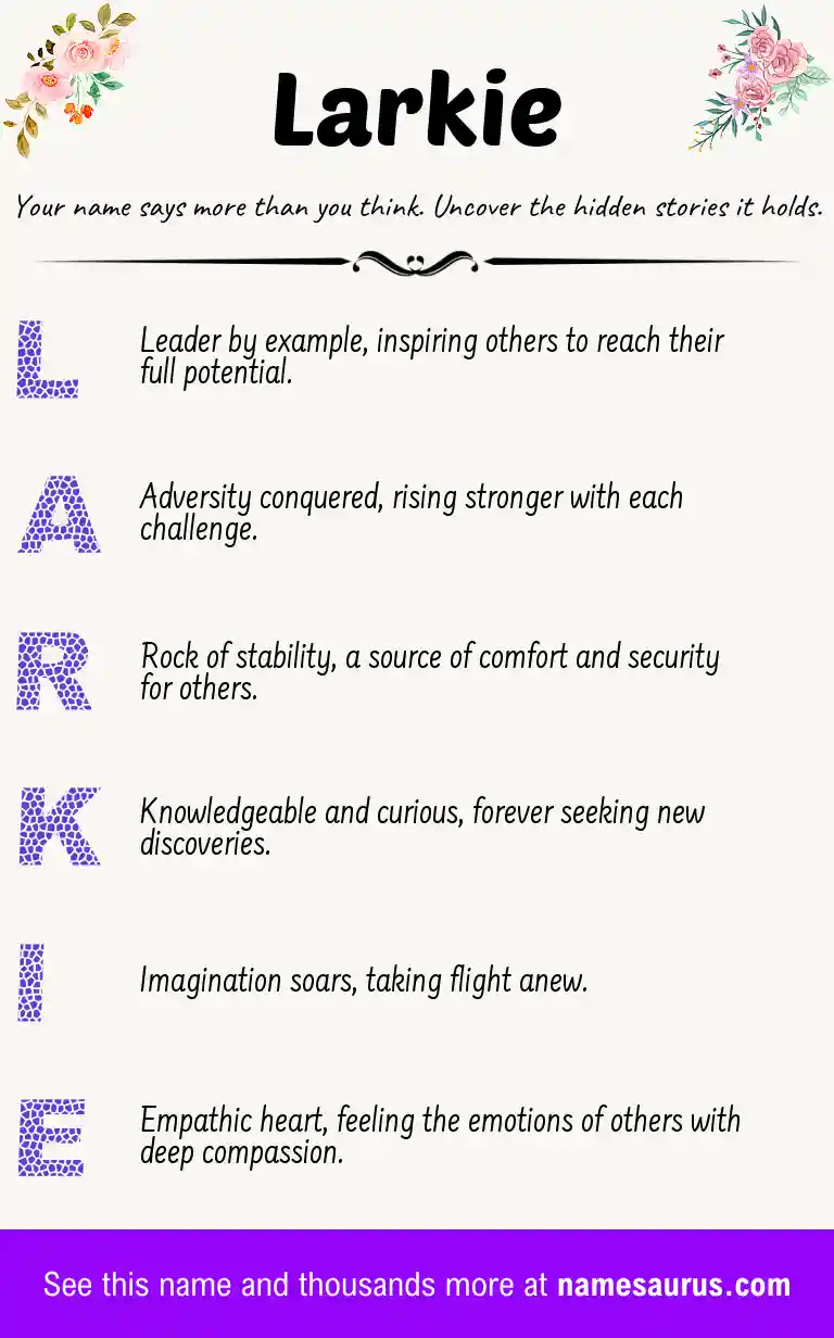 Acrostic poem about Larkie.