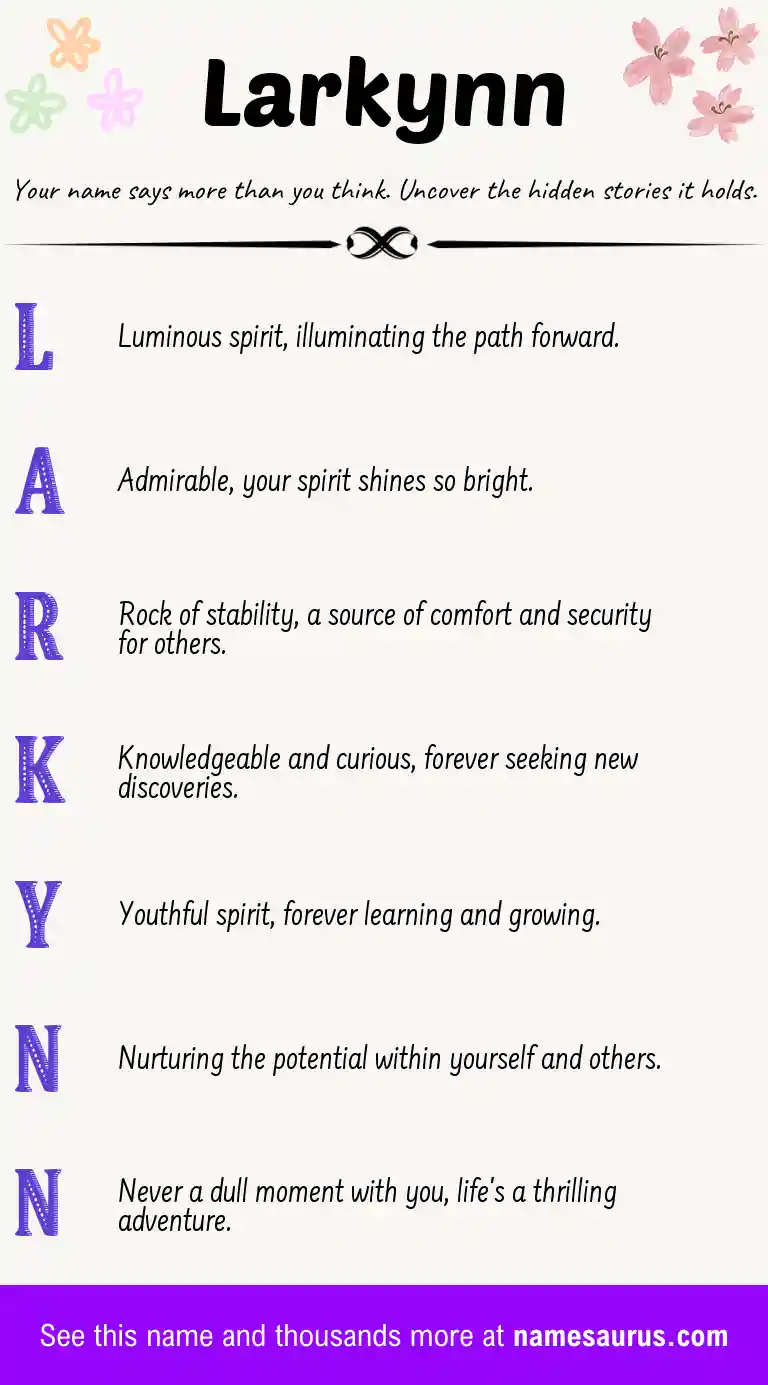 Acrostic poem about Larkynn.