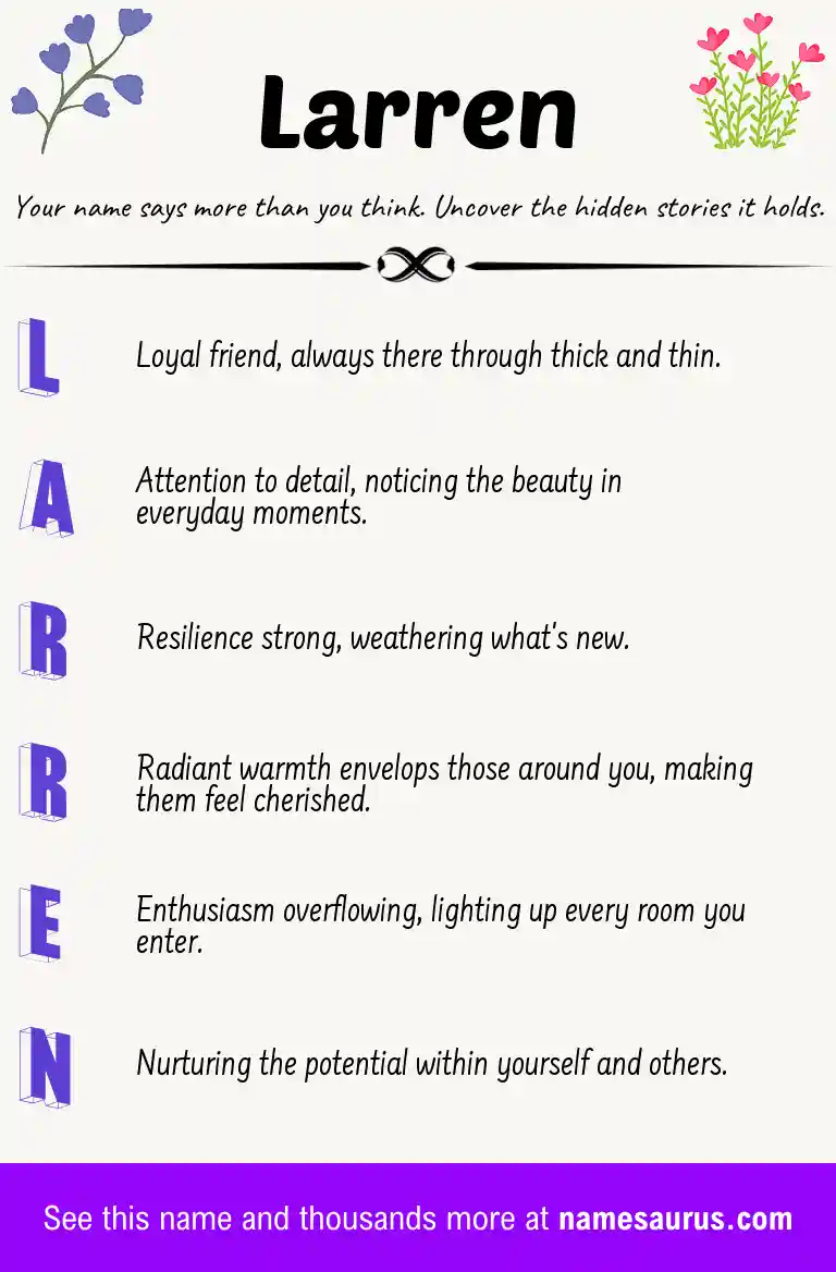 Acrostic poem about Larren.