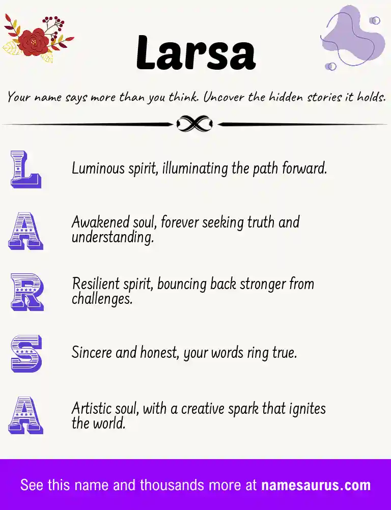 Acrostic poem about Larsa.