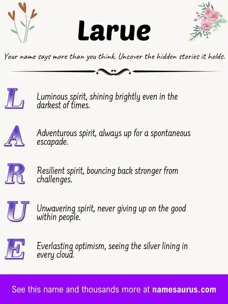Acrostic poem about Larue.