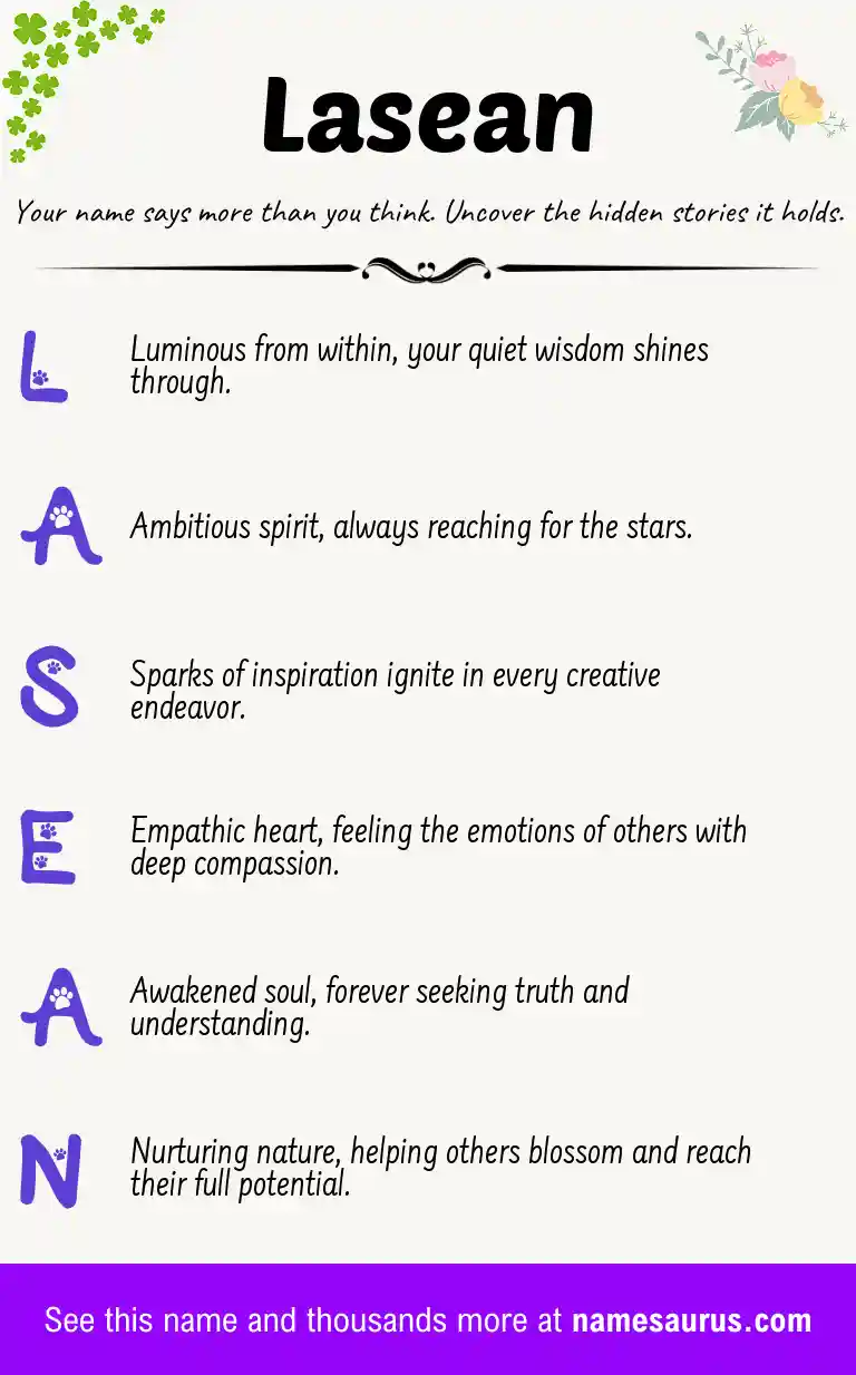 Acrostic poem about Lasean.