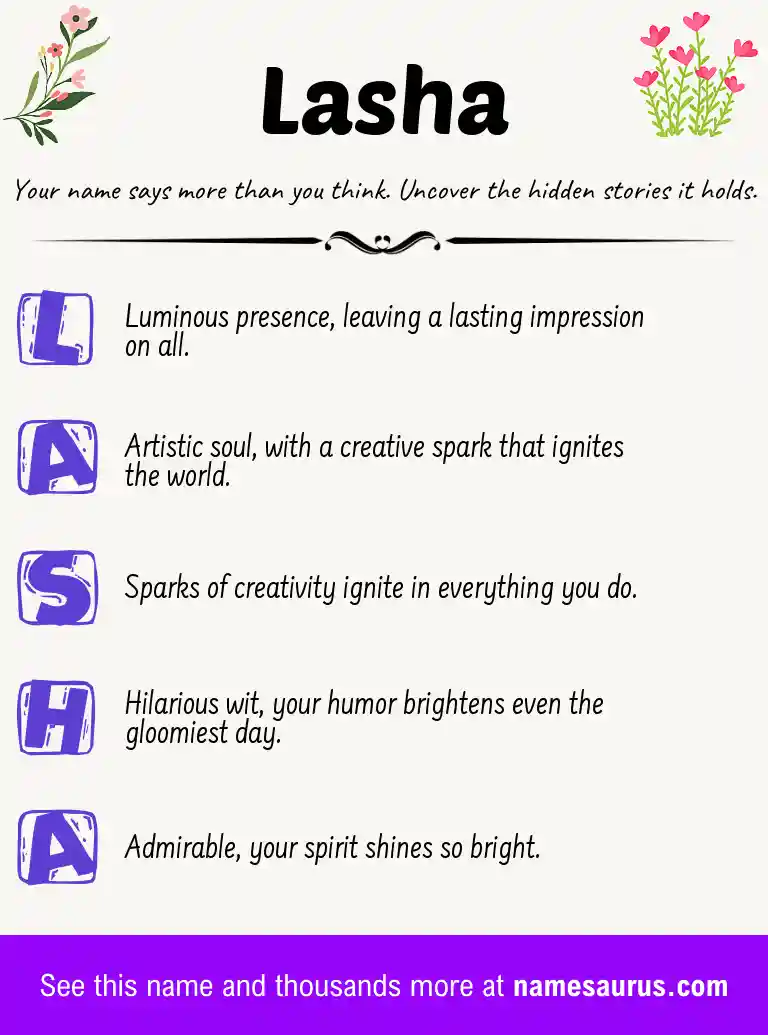 Acrostic poem about Lasha.