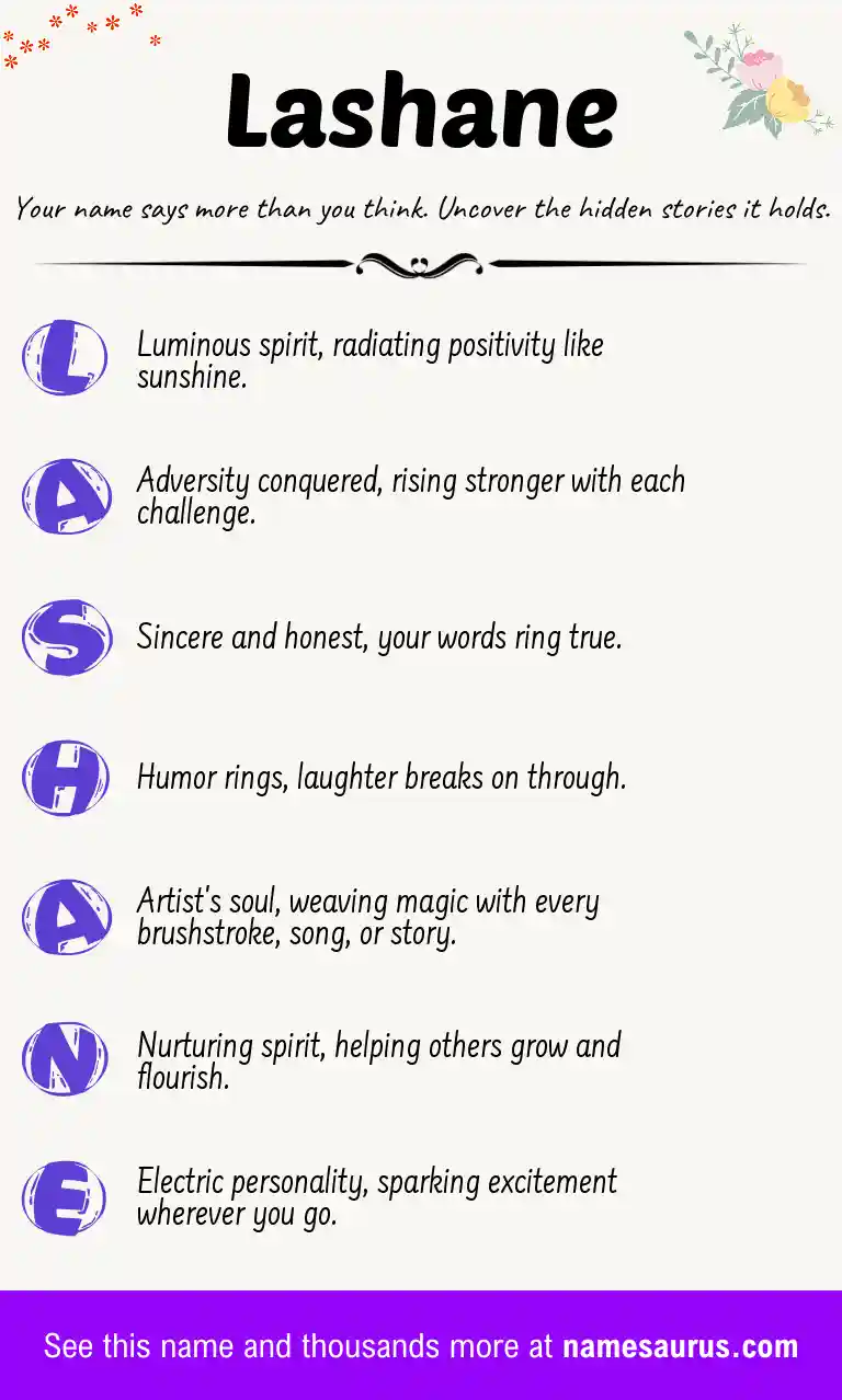 Acrostic poem about Lashane.