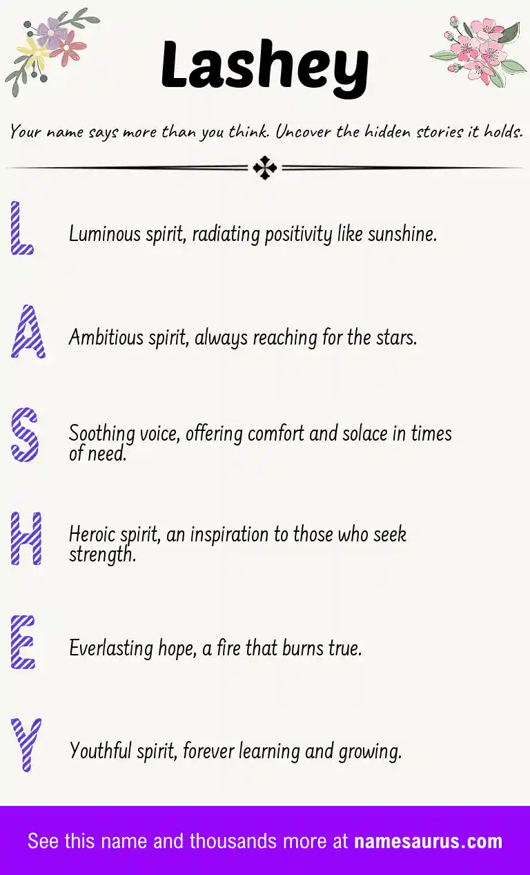 Acrostic poem about Lashey.