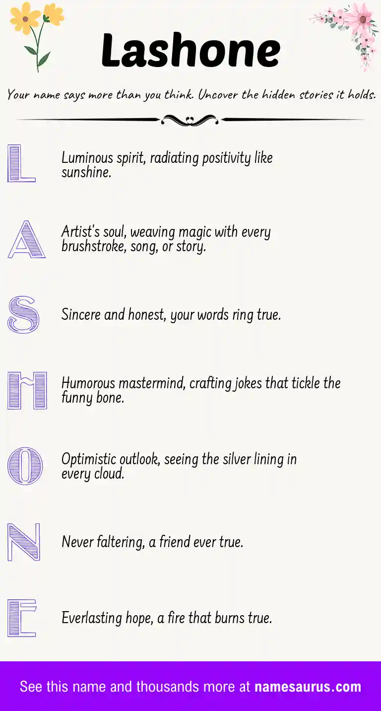 Acrostic poem about Lashone.