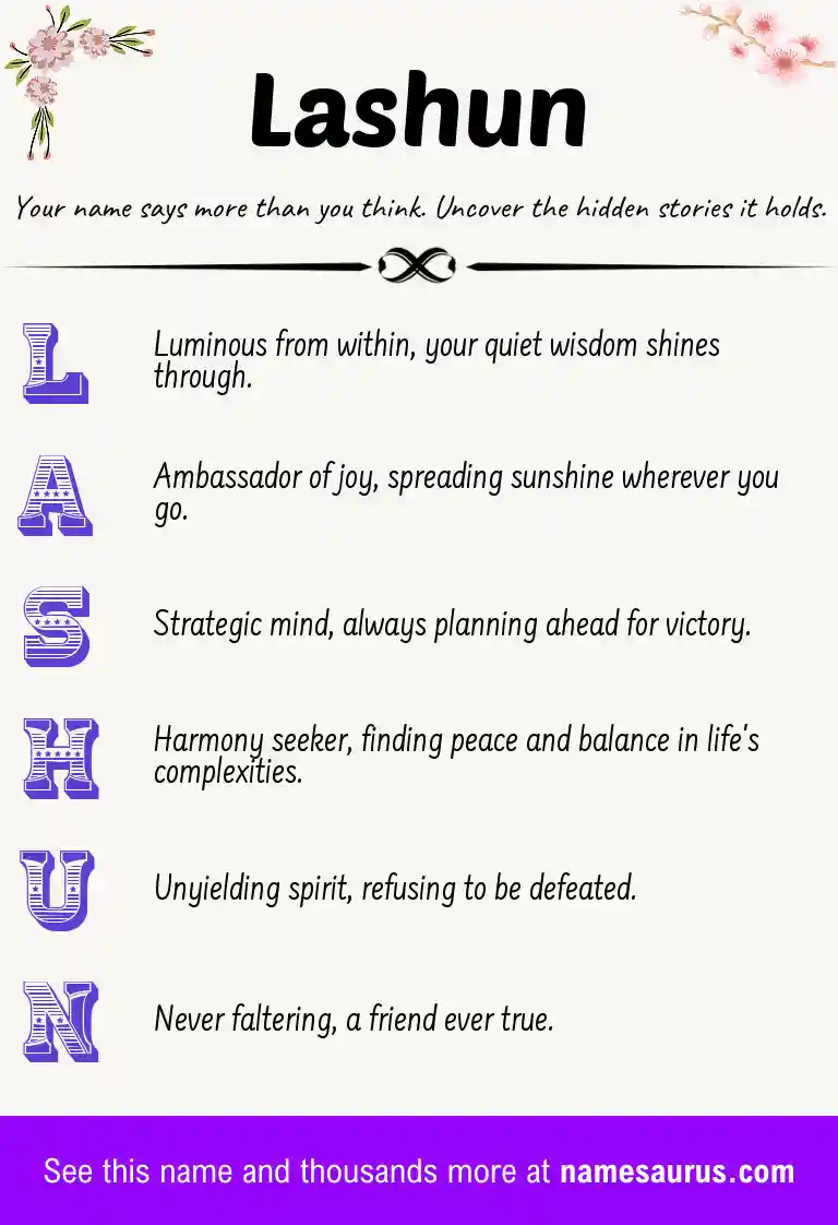 Acrostic poem about Lashun.
