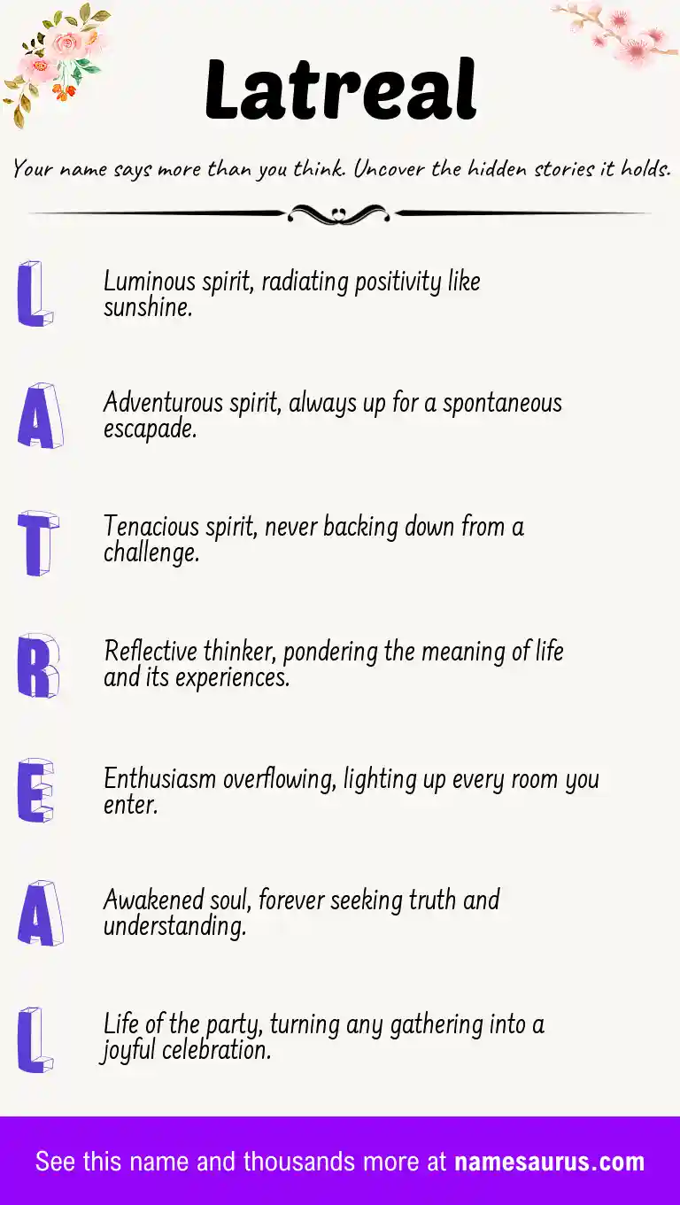 Acrostic poem about Latreal.