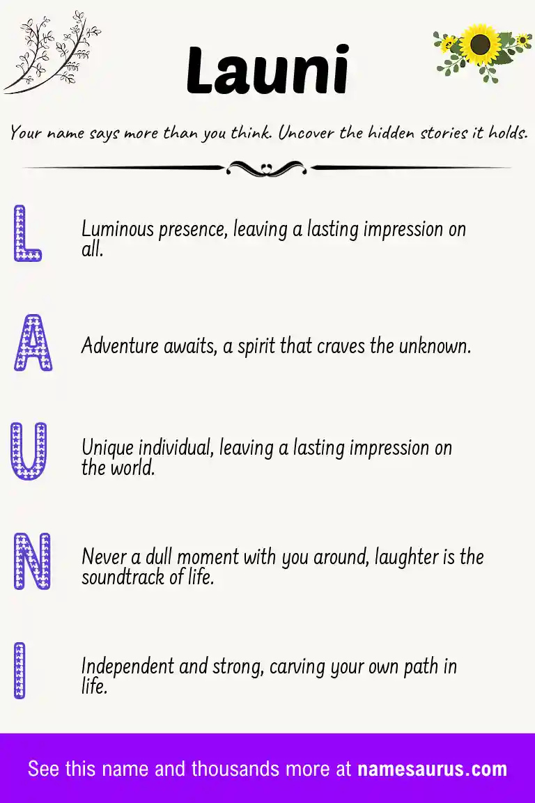 Acrostic poem about Launi.