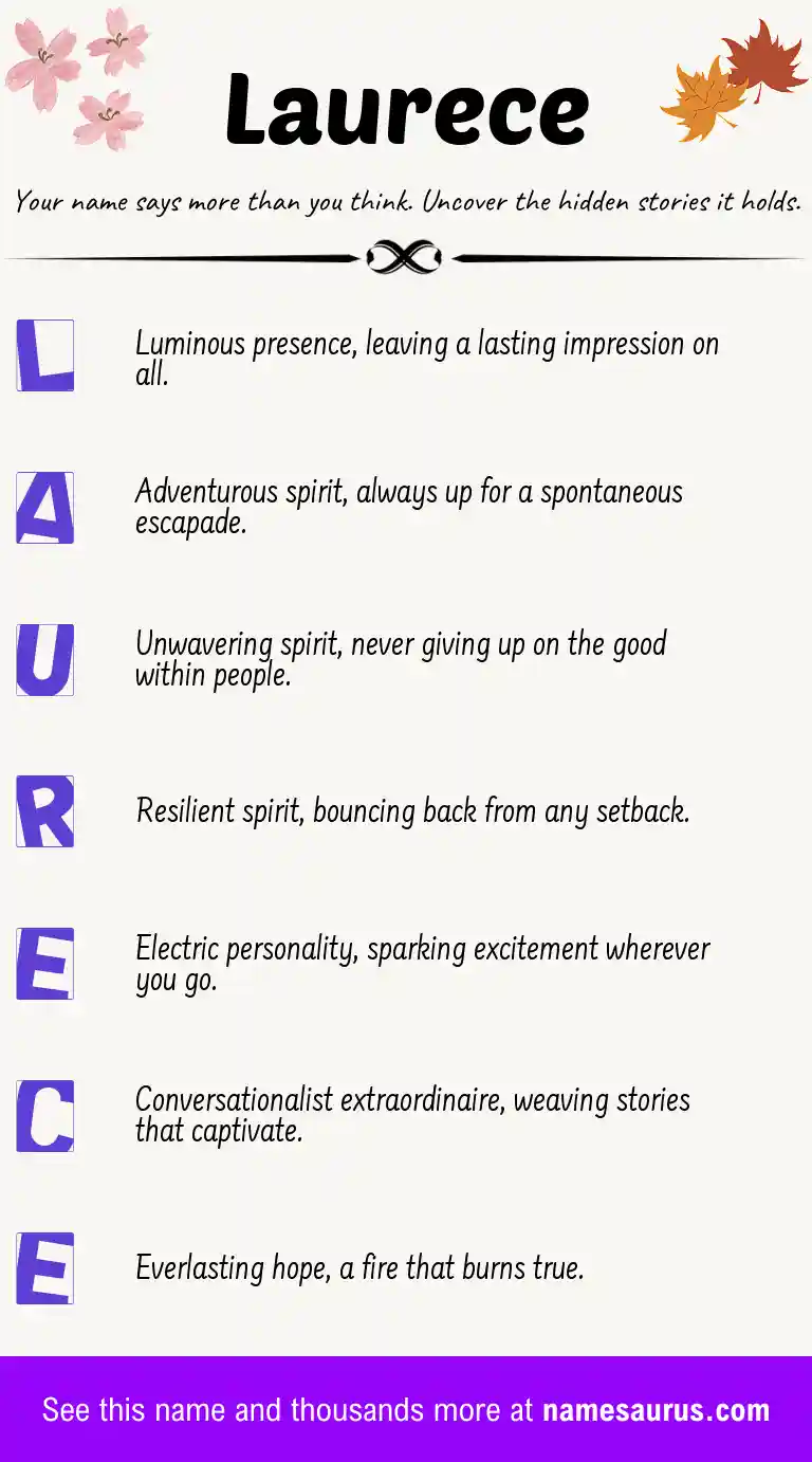 Acrostic poem about Laurece.