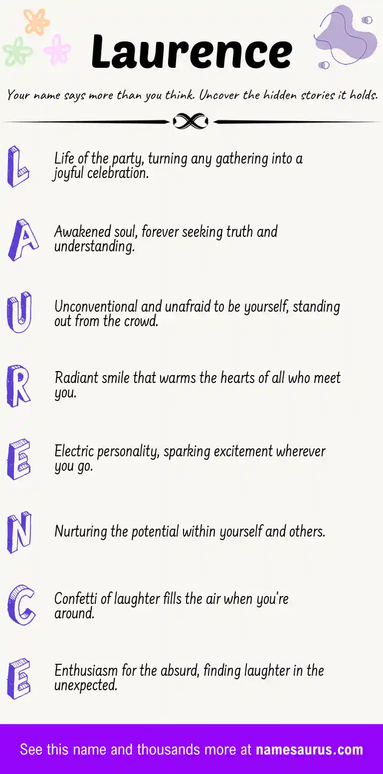 Acrostic poem about Laurence.