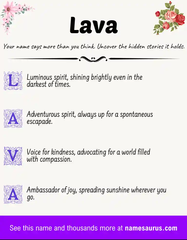 Acrostic poem about Lava.