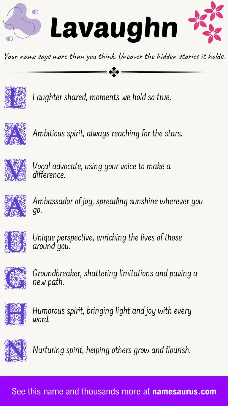 Acrostic poem about Lavaughn.