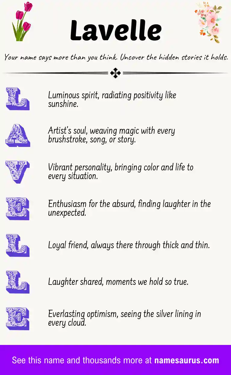 Acrostic poem about Lavelle.