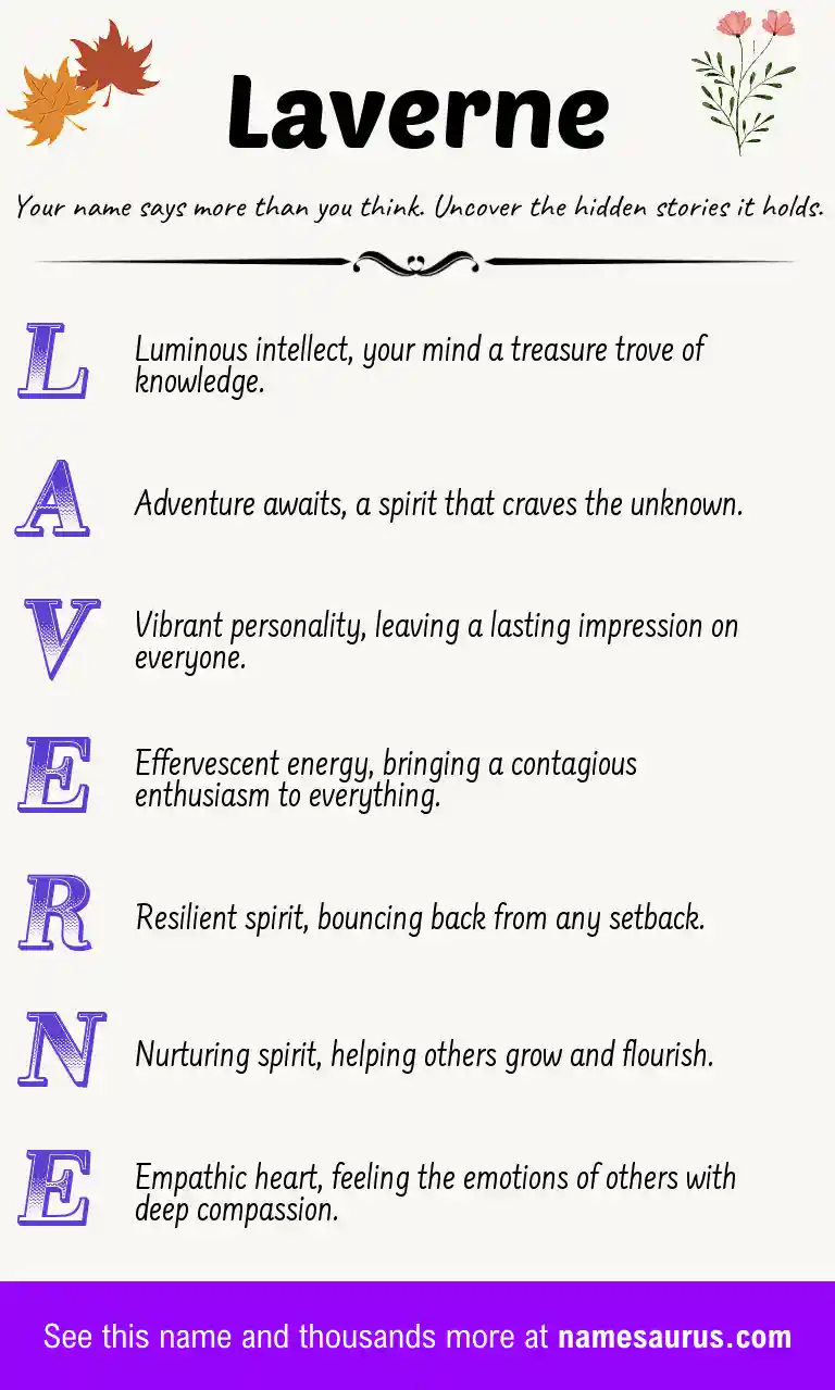 Acrostic poem about Laverne.