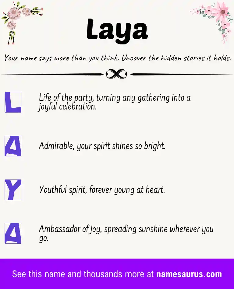 Acrostic poem about Laya.